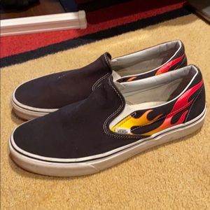 Vans slip on flames thrasher size 10.5